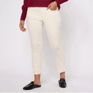 Belle by Kim Gravel TripleLuxe Mega Cuff Ankle Jean-Winter White-Tall 12-A620783